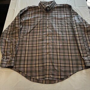 Brooks Brothers Tan and Brown Casual Button Down Shirt